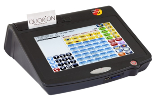 POS systém Qtouch 10 Black RSRS, tiskárna 57mm, Lan, Dallas